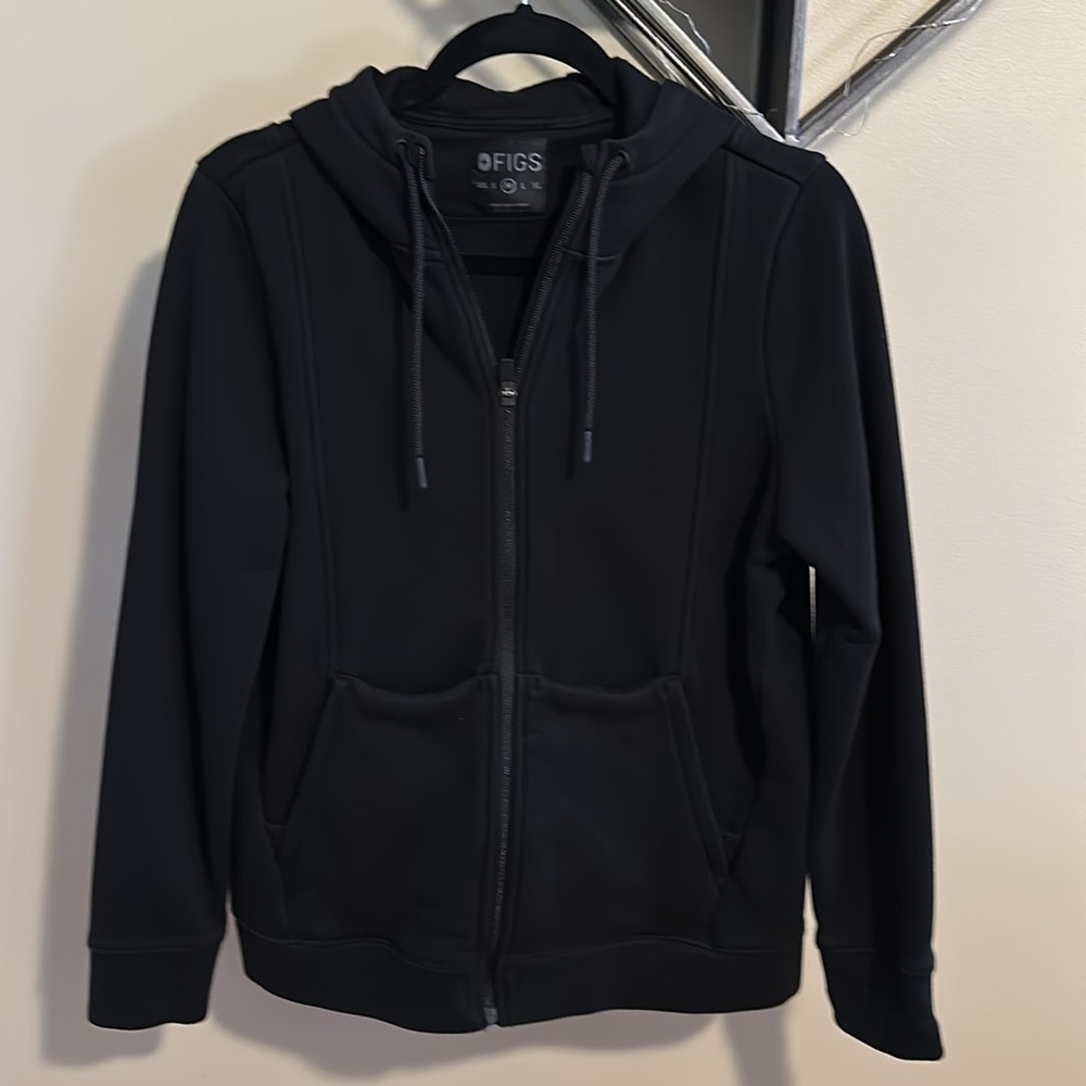 Figs Women's On-Shift Full Zip Hoodie - Black - Picture 3 of 4
